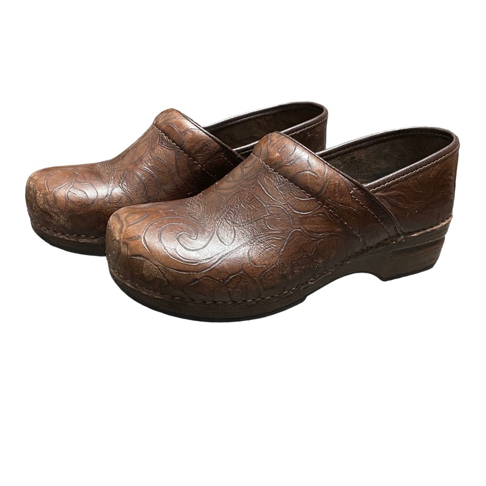 Dansko XP Vine Chestnut Embossed Slip On Comfort Clogs Size  40 US 9 1/2 - 10